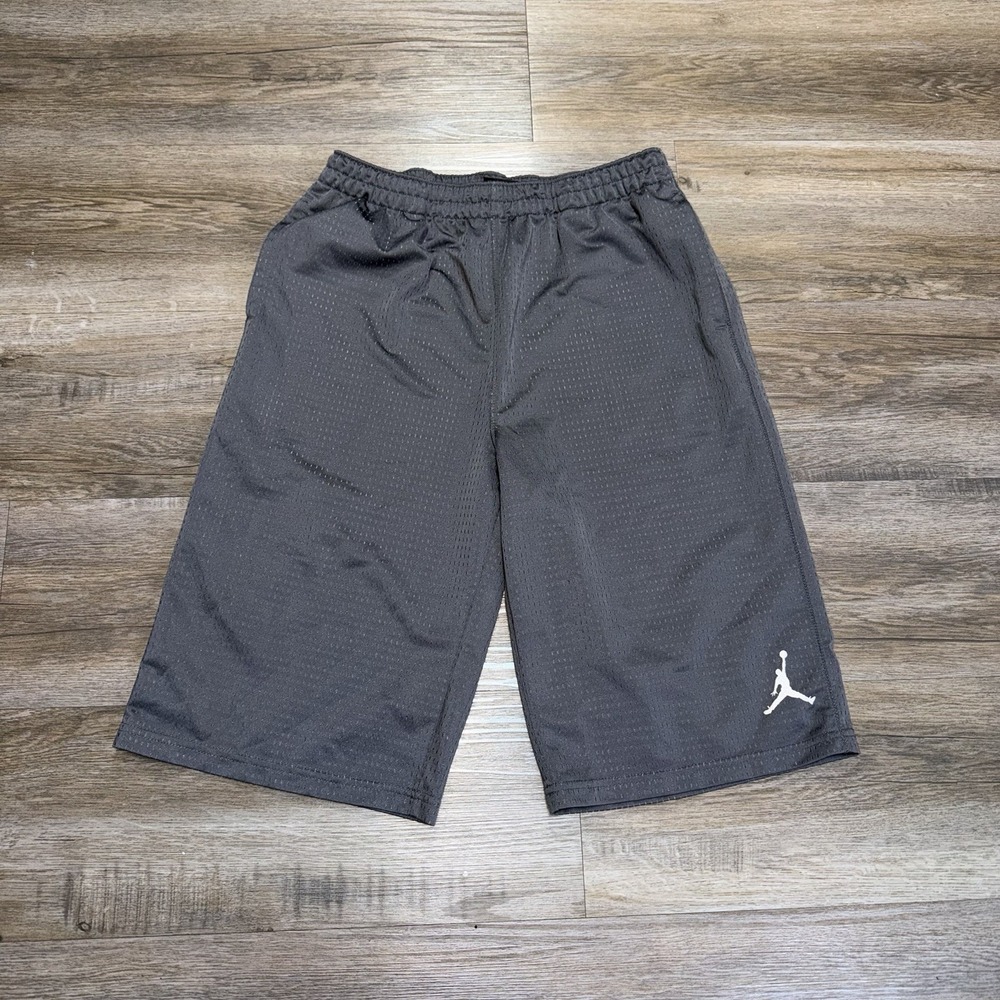 Nike Air Jordan Athletic Basketball Shorts Youth Boys XL Gray Jumpman Logo
